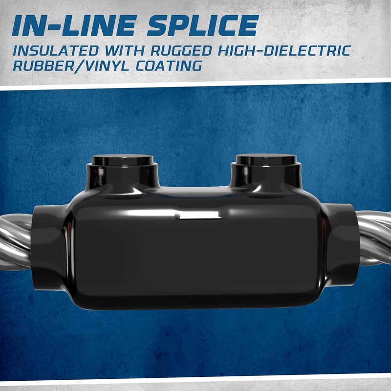 OHLECTRIC Insulated Wire Connector Inline Black Splice for 250-6 Wire Range Lugs with 5/16 Hex Screw, Pre-Filled with Oxide Inhibitor - Wire Connectors, Electrical Connectors, Wire Tap (4) - Image 2